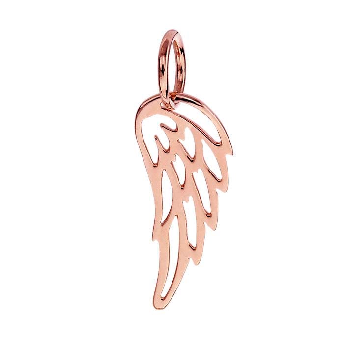 Ciondolo Ala d'Angelo in Argento Sterling Placcato Oro Rosa 18K Pesante
