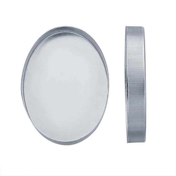 Sterling Silver Oval High-Wall Bezel Cup Setting