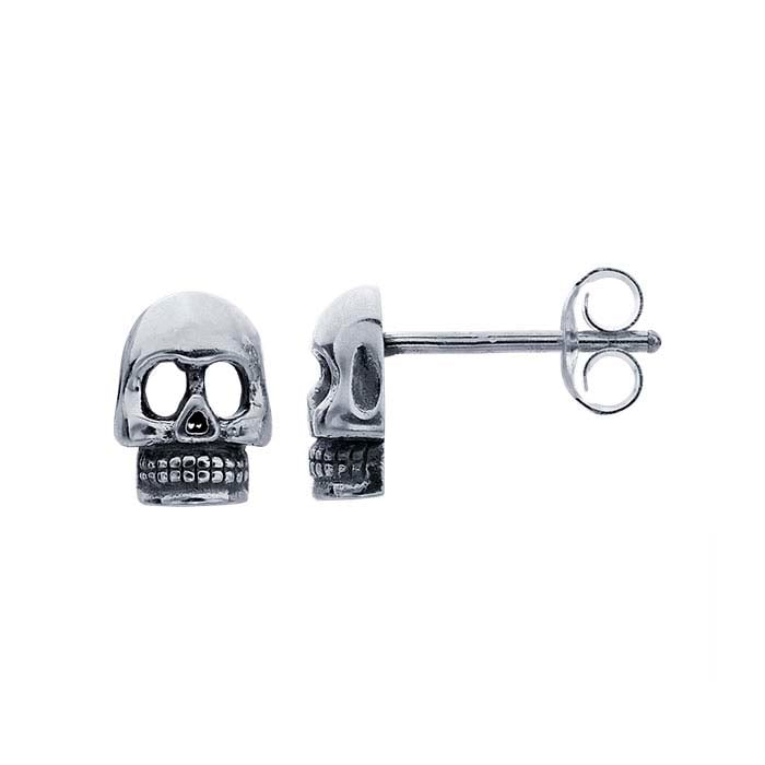 Sterling Silver Skull Post Earrings