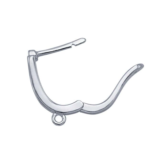 Sterling Silver Flared Lever-Back Earring with Closed Ring