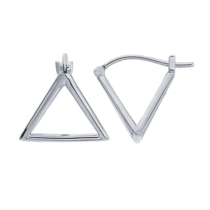 Σκουλαρίκια με καρφί 3D τρίγωνο από ασήμι sterling