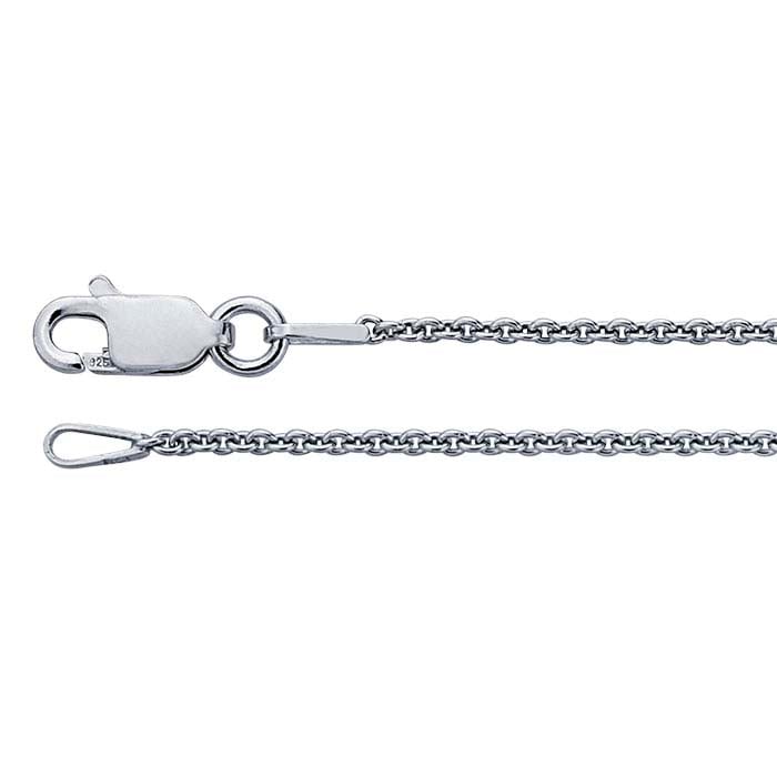Sterling Silver Rhodium-Plated Oval Cable Chain