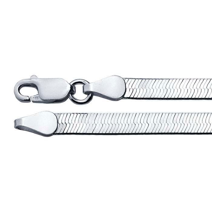 Sterling Silver Rhodium-Plated Herringbone Chain