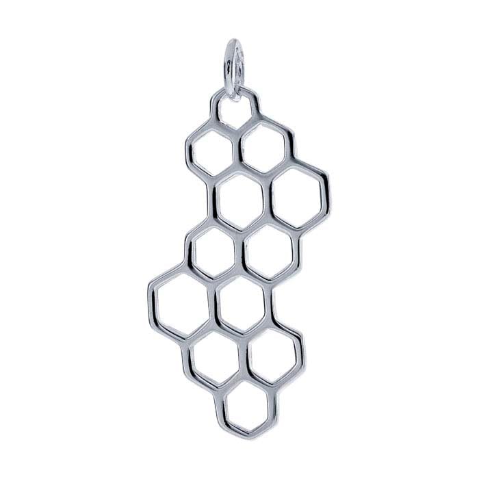 Sterling Silver Open Honeycomb Pendant