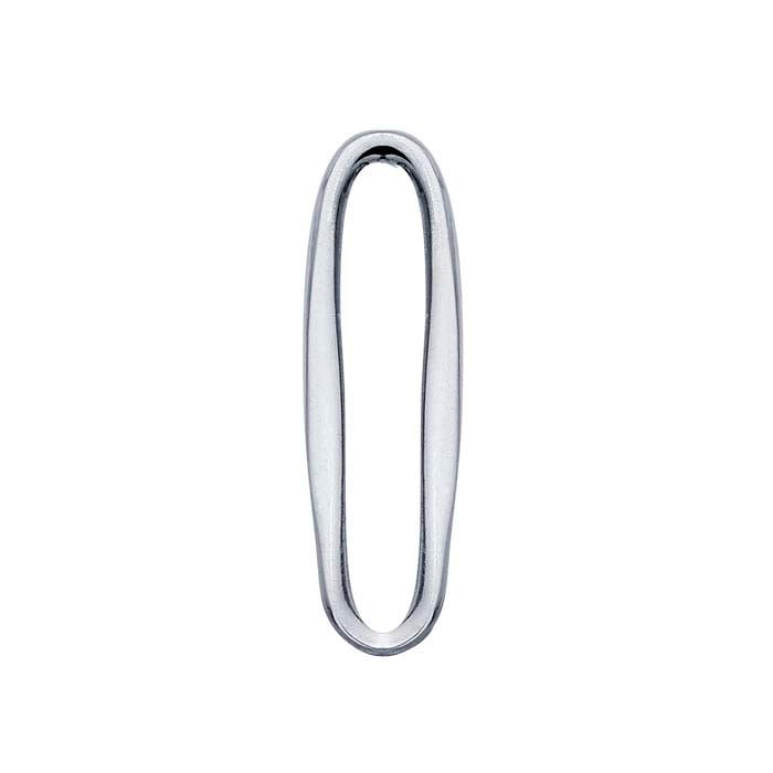 Sterling Silver Flattened Oval Component