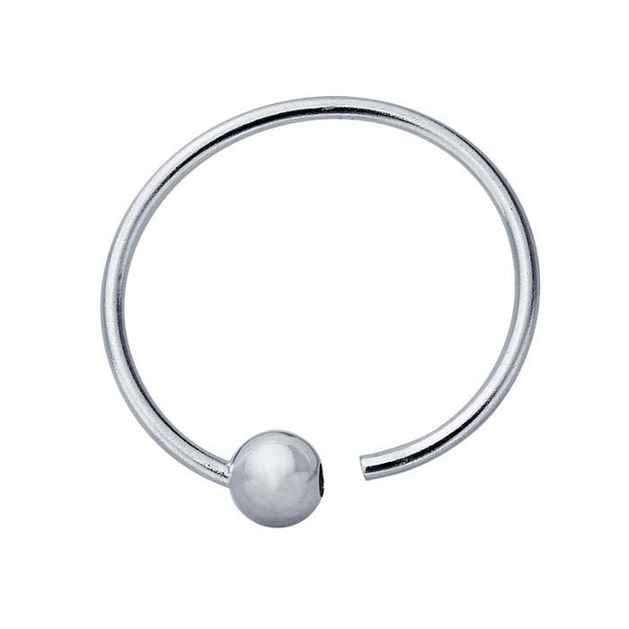 Sterling Silver Hoop Earring with Bead