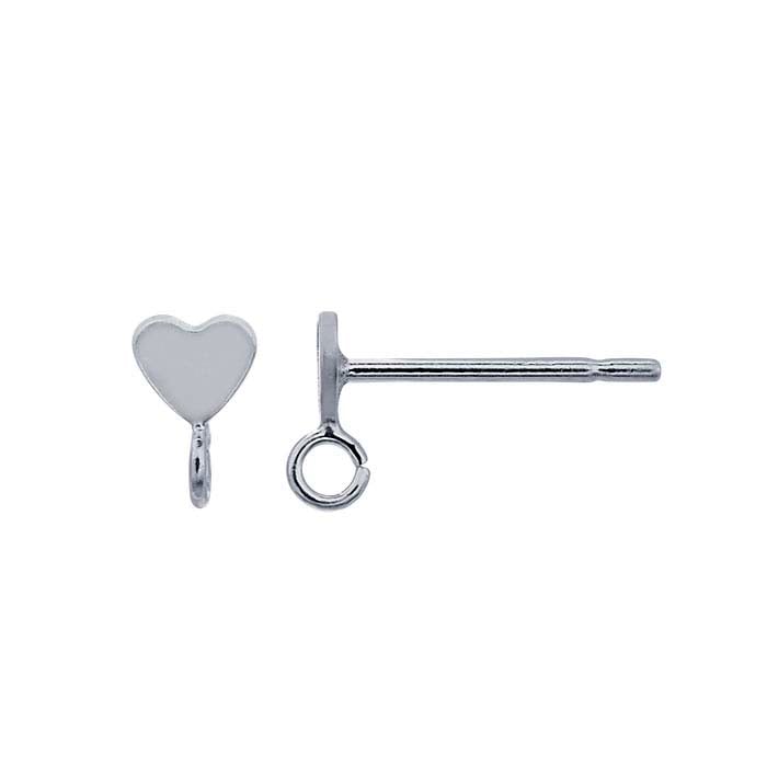 Tiny Heart Post Earring with Ring