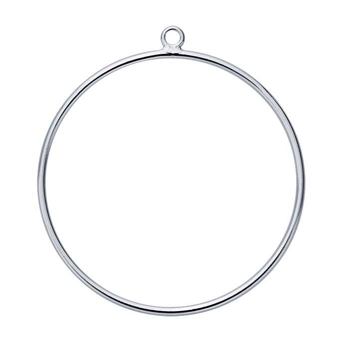 Sterling Silver Round Component with Closed Ring