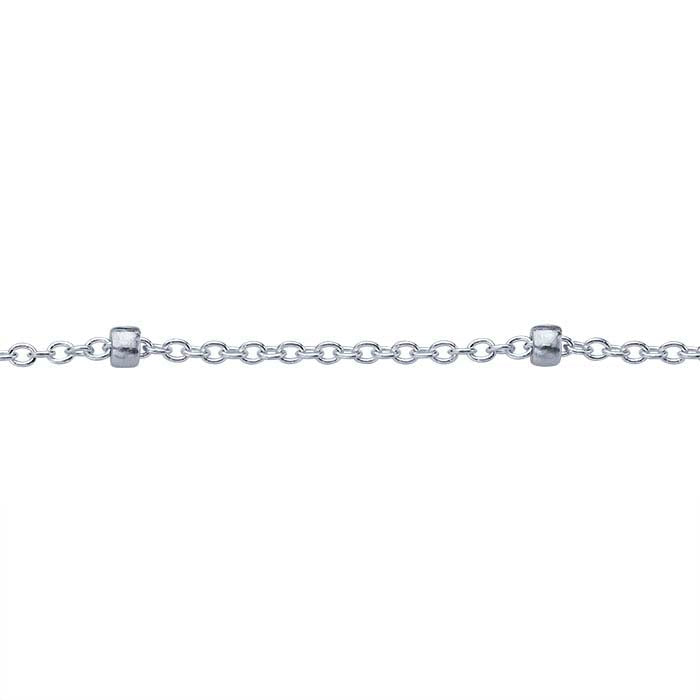 Sterling Silver Cable Chain with Beads