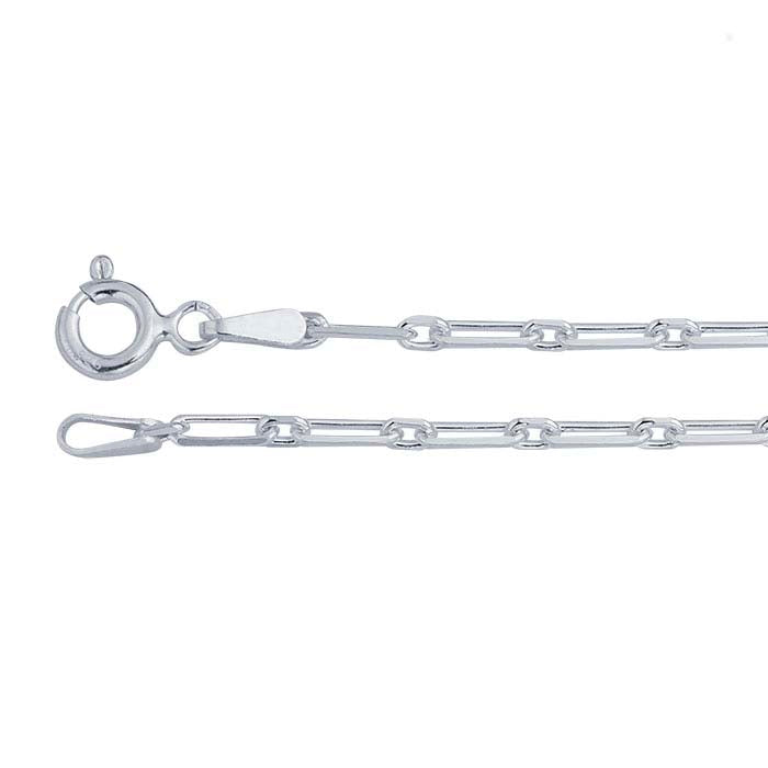 Sterling Silver Beveled Oval Long & Short Chain