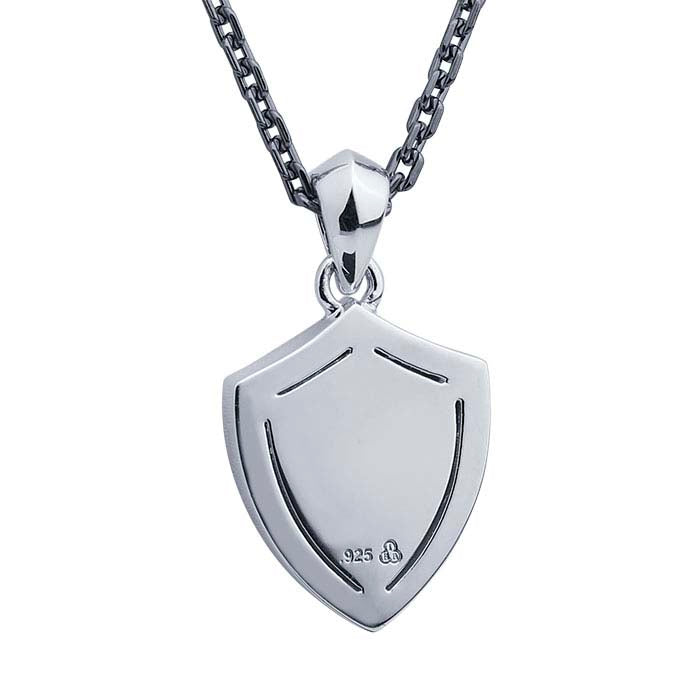 Sterling Silver Two-Tone Shield Necklace