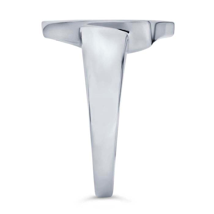 Sterling Silver Two-Tone 18 x Shield Signet Ring