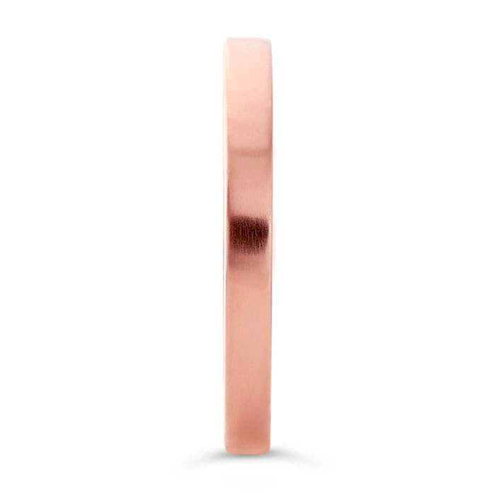 Sterling Silver Rose Gold-Plated Hammered Band