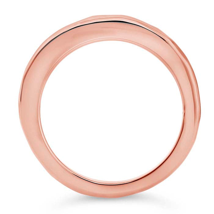 Sterling Silver Rose Gold-Plated Hammered Band