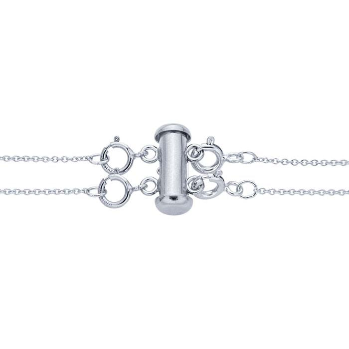 Sterling Silver Layering Clasp with Spring Rings, 2-Strand