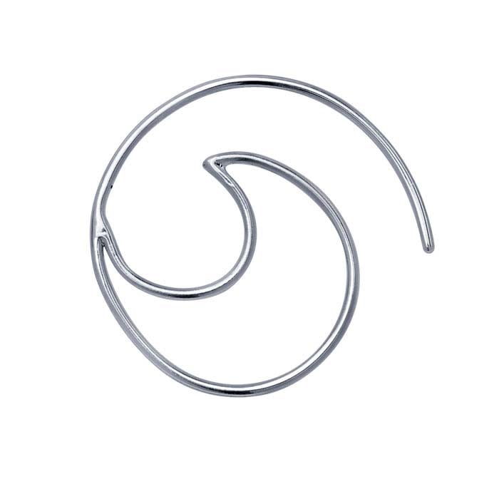 Sterling Silver Open Wave Hoop Earrings