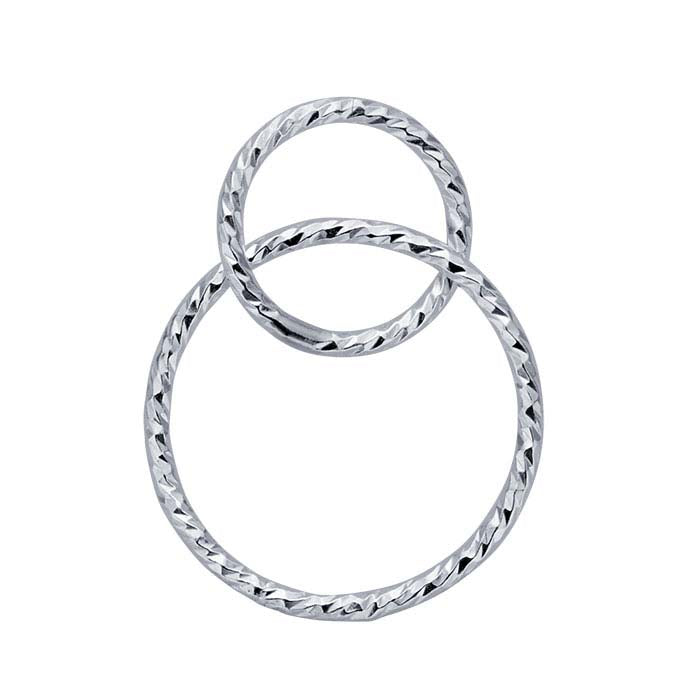 Sterling Silver Sparkle Linked Two-Circle Component