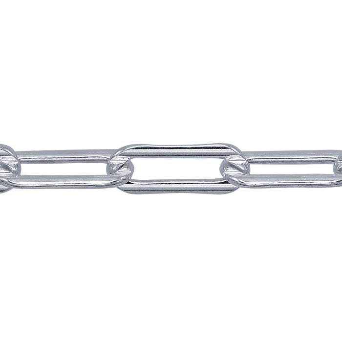 Sterlingsilber Flache Verlängerte Ovale Kabelkette, Pro Fuß