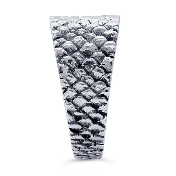 Anillo de escamas de dragón en plata de ley