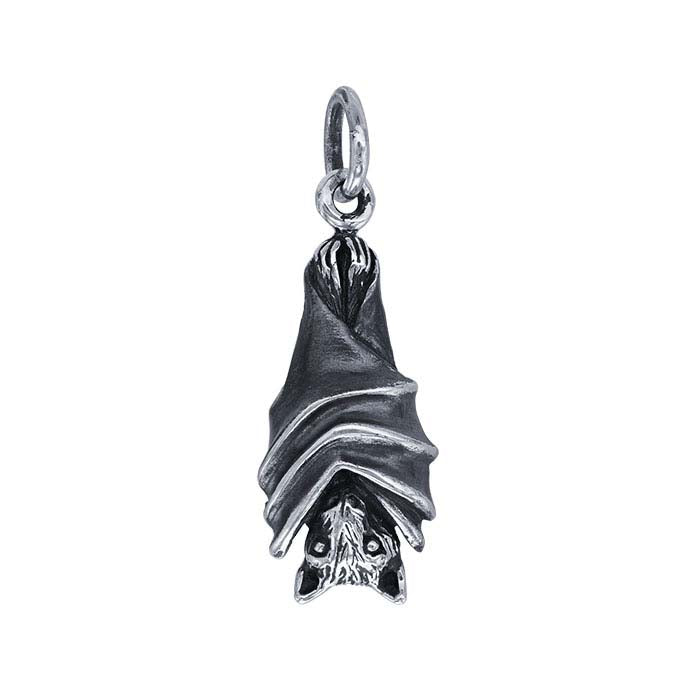 Sterling Silver Hanging Bat Pendant