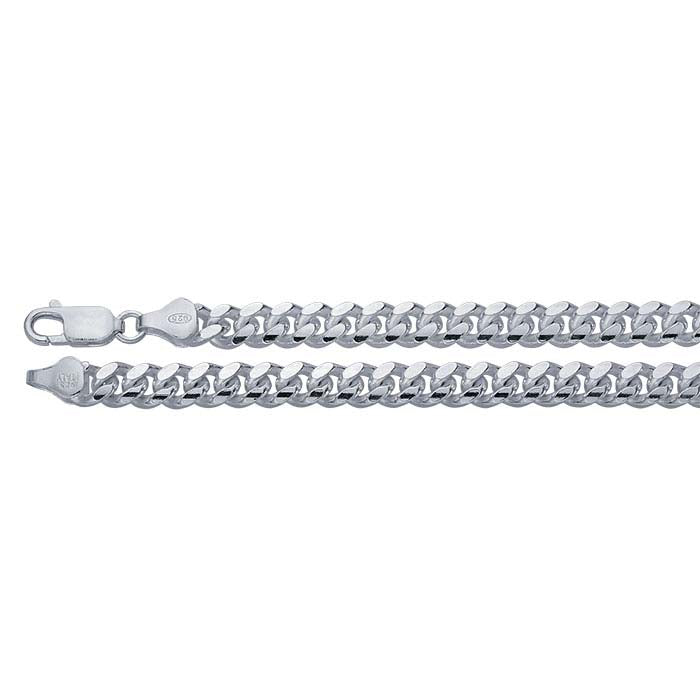 Sterling Silver 6.3mm Beveled Miami Cuban Chain