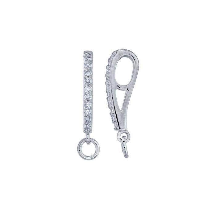 Sterling Silver Diamond-Set Pendant Bail with Ring