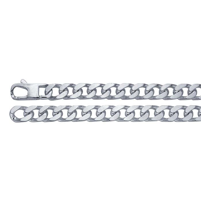 Sterling Silver 7mm Beveled Curb Chain