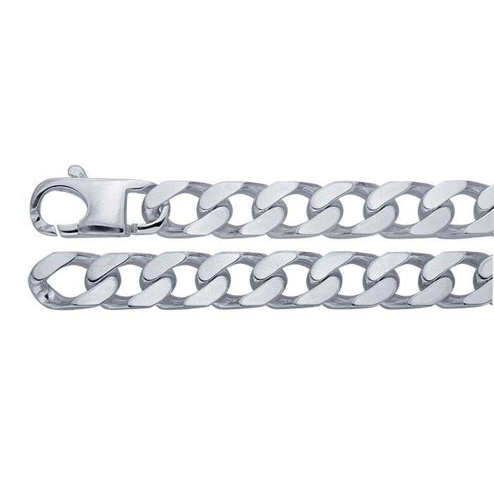Catena curb smussata in argento sterling 11mm