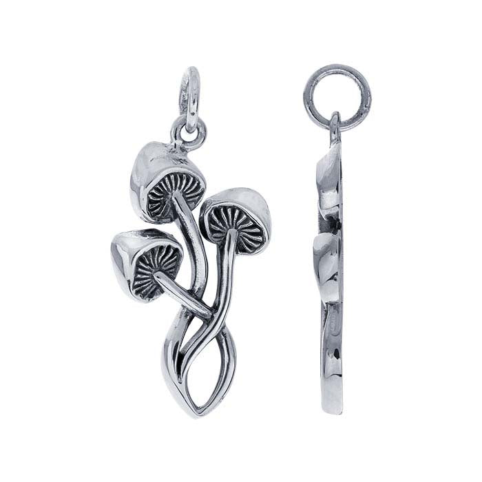 Sterling Silver Three Mushrooms Pendant