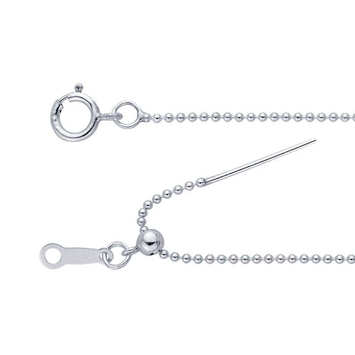 Цепочка для бусин из стерлингового серебра 1 мм Add-A-Bead, регулируемая