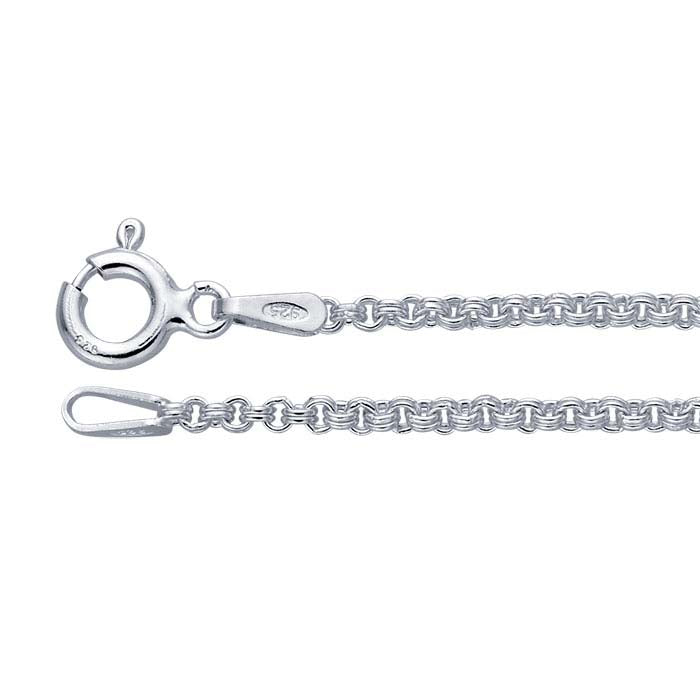 스털링 실버 1.8mm 라운드 더블 케이블 체인