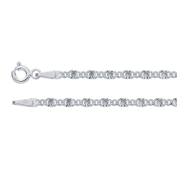 Sterling Silver Curb Chain with Stamped Oval Links