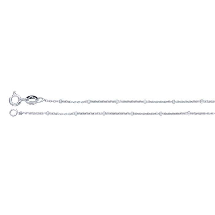 Sterling Silver Cable Chain with Faceted Beads