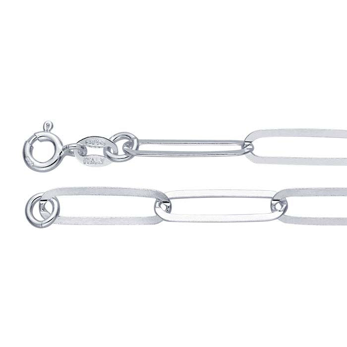 Sterling Silver 4.5mm Flat Oval Cable Chain