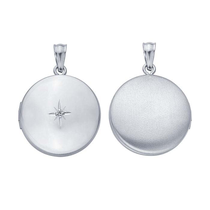 Medaillon-Anhänger „Nordstern“ aus Sterlingsilber, rund