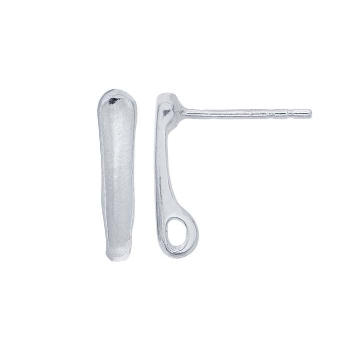 Sterling Silver Long Bar Post Earring with Loop