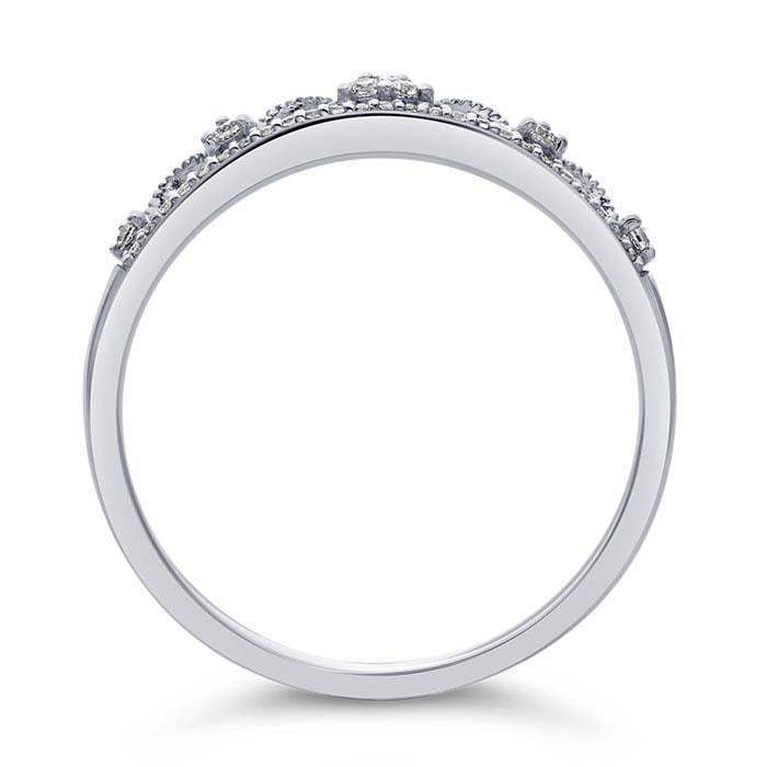 Sterling Silver CZ-Set Tiara Ring