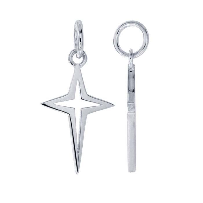 Sterling Silver Openwork North Star Cross Pendant