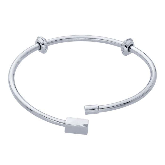 Sterling Silver Bangle Bracelet with Stations