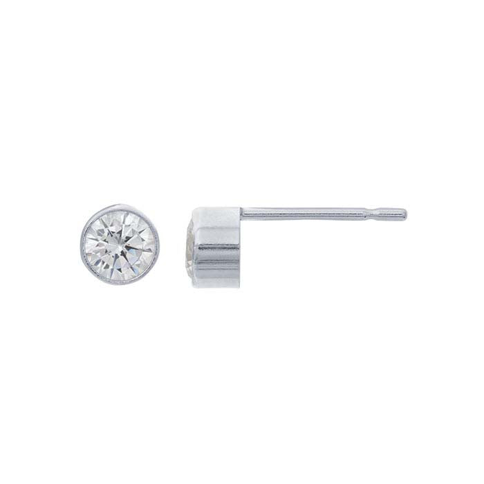 White CZ-Set Post Earring