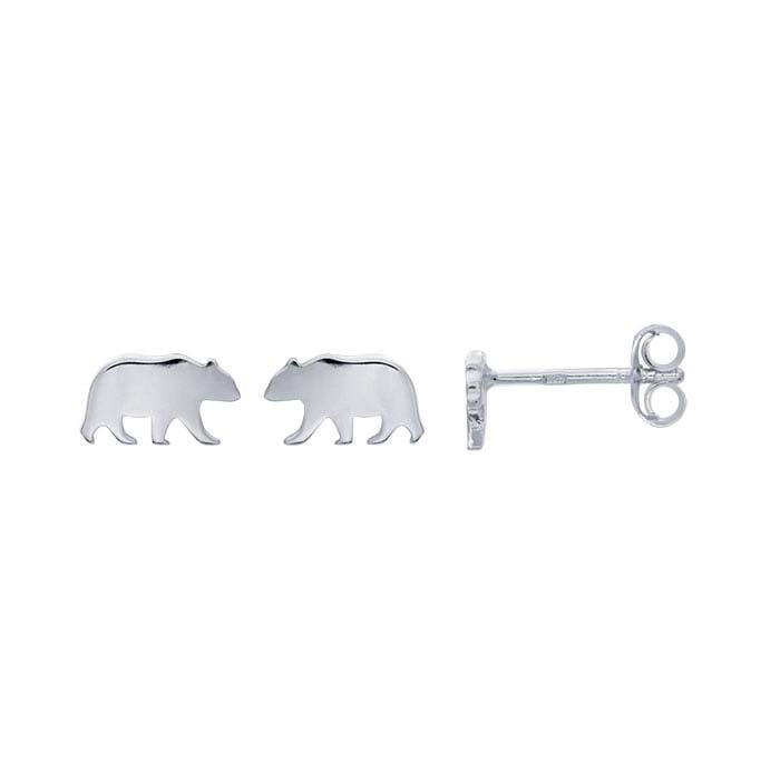 Sterling Silver Bear Post Earrings