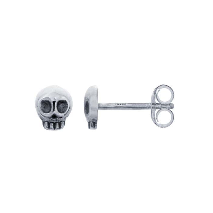 Sterling Silver Mini Skull Post Earrings