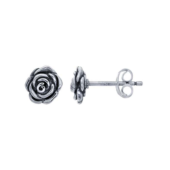 Ohrstecker aus Sterlingsilber mit Rosenmotiv