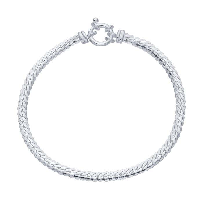 Sterling Silver 4mm Double Curb Chain Bracelet