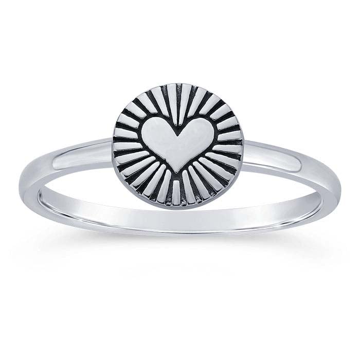 Sterling Silver Radiant Heart Ring