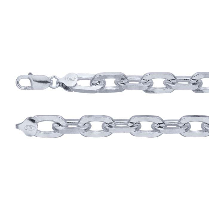 Sterling Silver Diamond-Cut Cable Chain