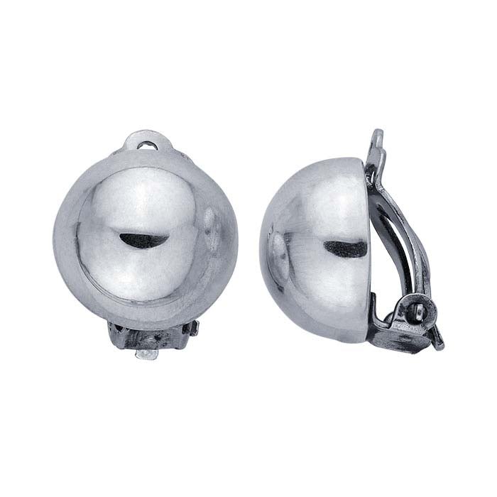 스털링 실버 하프 비드 클립 귀걸이