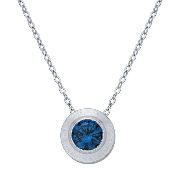 Sterling Silver Charm with Birthstone Crystal, September