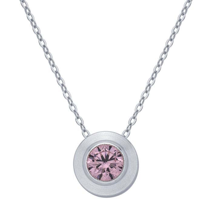 Sterling Silver Charm with Birthstone Crystal, October