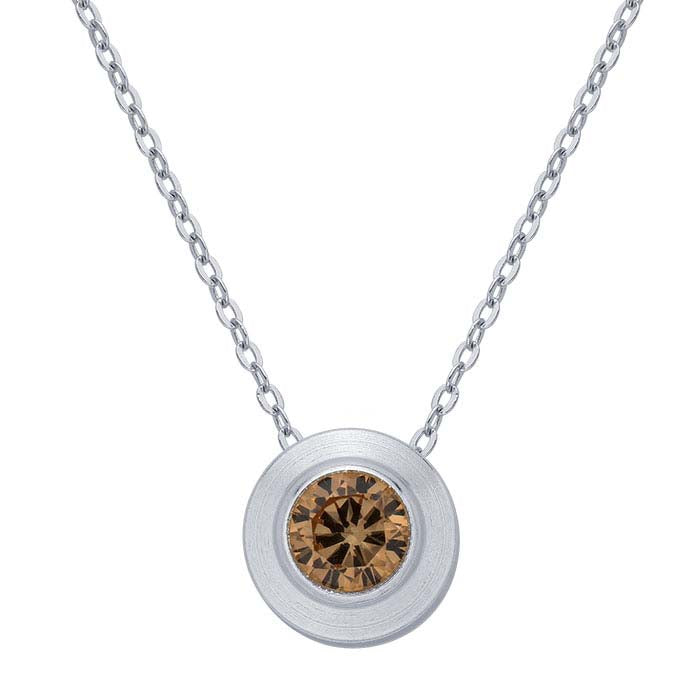 Sterling Silver Charm with Birthstone Crystal, November